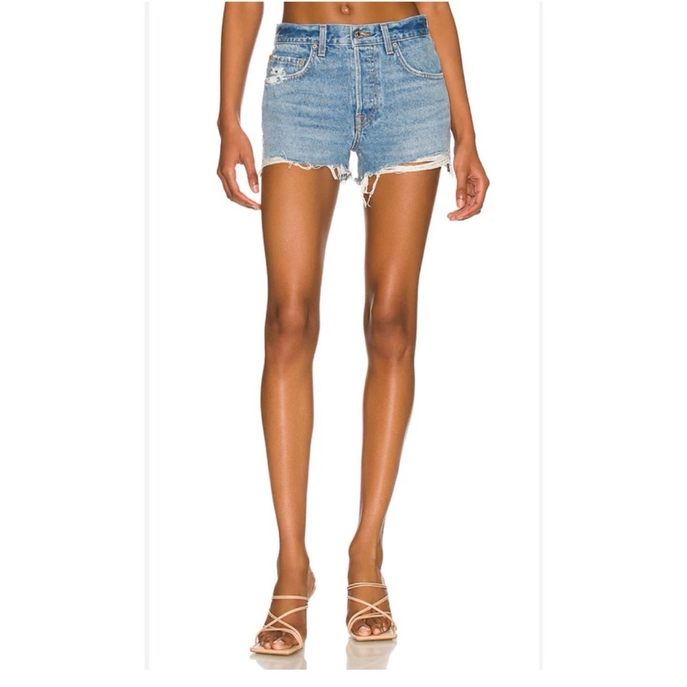 NWT GRLFRND Helena High Rise Cut Off Jean Shorts - Color is Newport